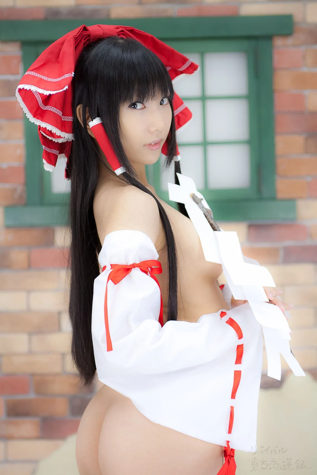 lenfried touhou hakurei reimu sexy ero cosplay