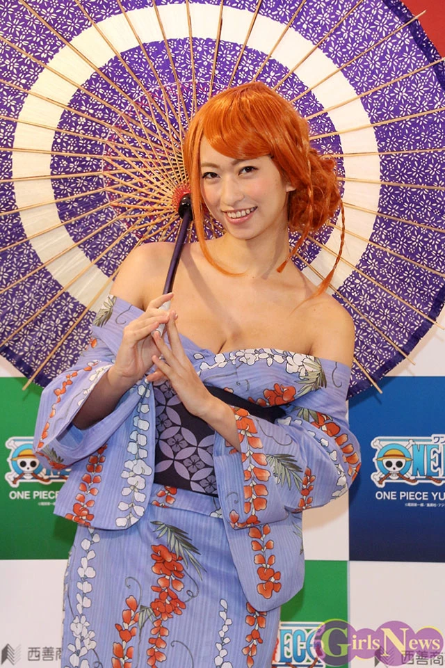 2015年4月22日[写真]仓持由香Cosplay爆乳娜美代言“ONE PIECE”浴衣 [23P]