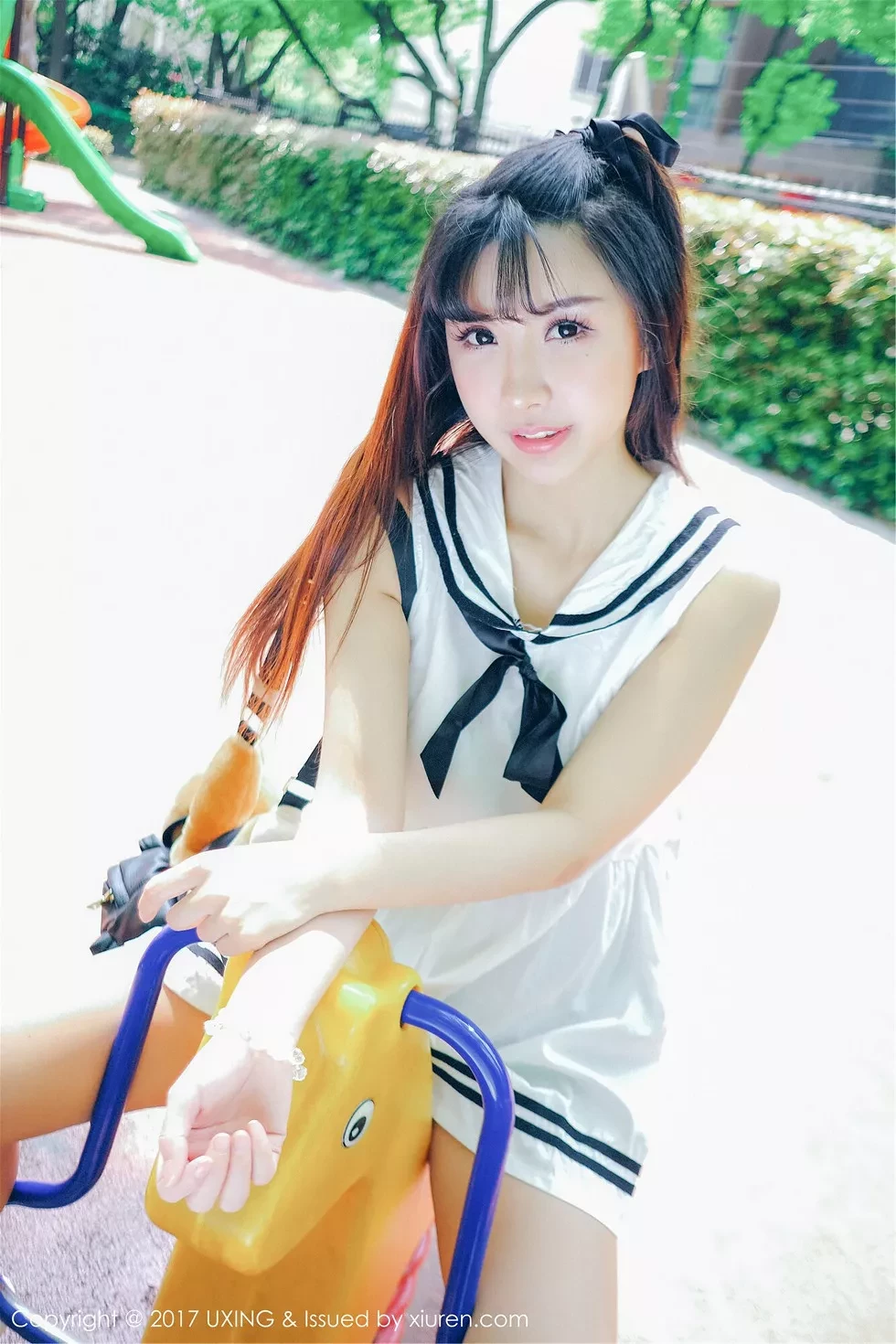 [UXING优星馆]Vol.050_巨乳萝莉晓茜sunny学生装 私房内衣秀完美身材性感写真47P