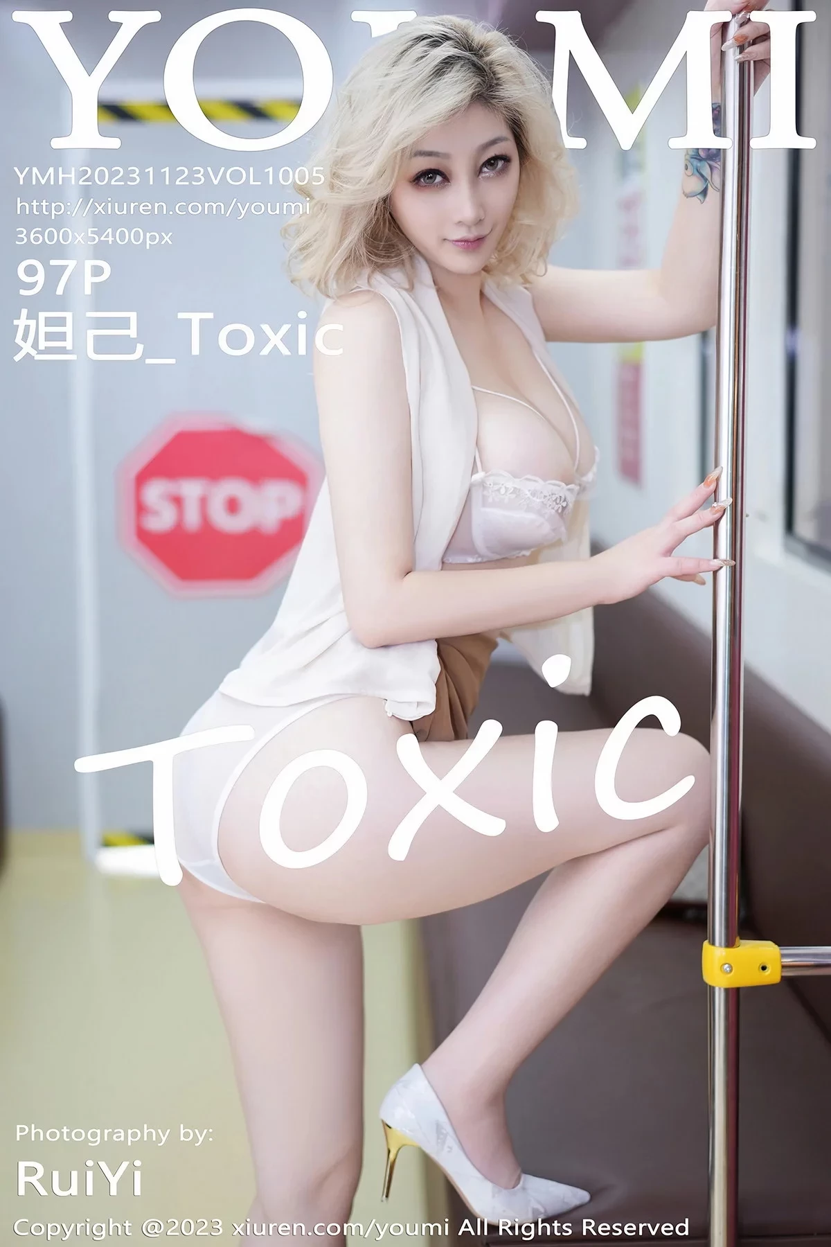 [YouMi尤蜜荟]Vol.1005_女神妲己_Toxic浅色上衣配短裙露蕾丝内衣秀美胸肥臀诱惑写真97P