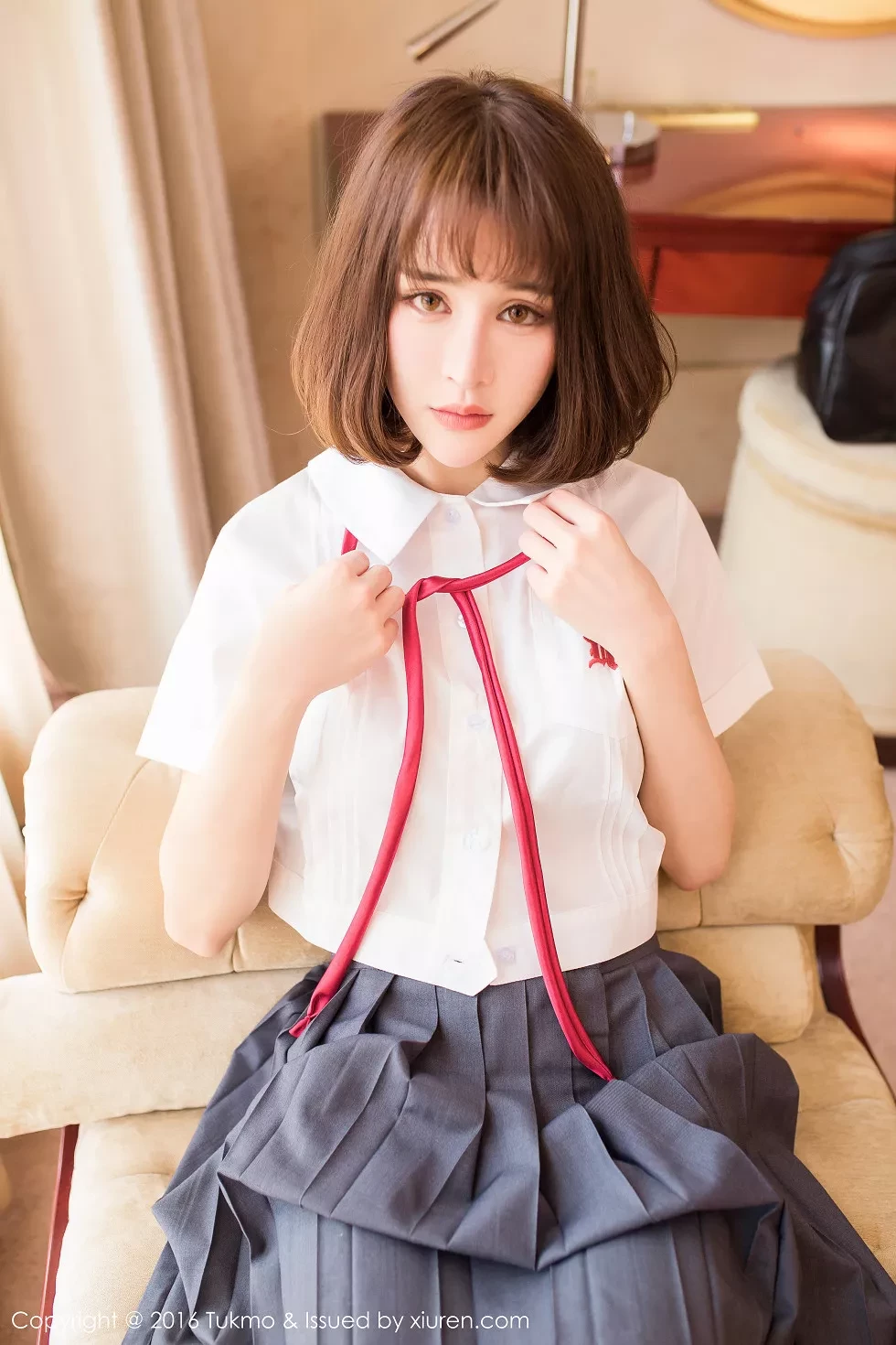 [Tukmo兔几盟]Vol.093_嫩模Cheryl青树学生制服现性感内衣秀完美身材诱惑写真40P