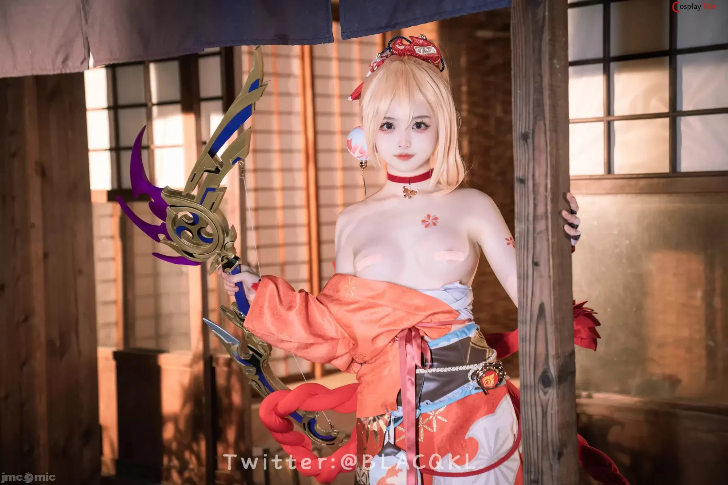 Blacqkl [白莉爱吃巧克力] cosplay Yoimiya – Genshin Impact [92P]