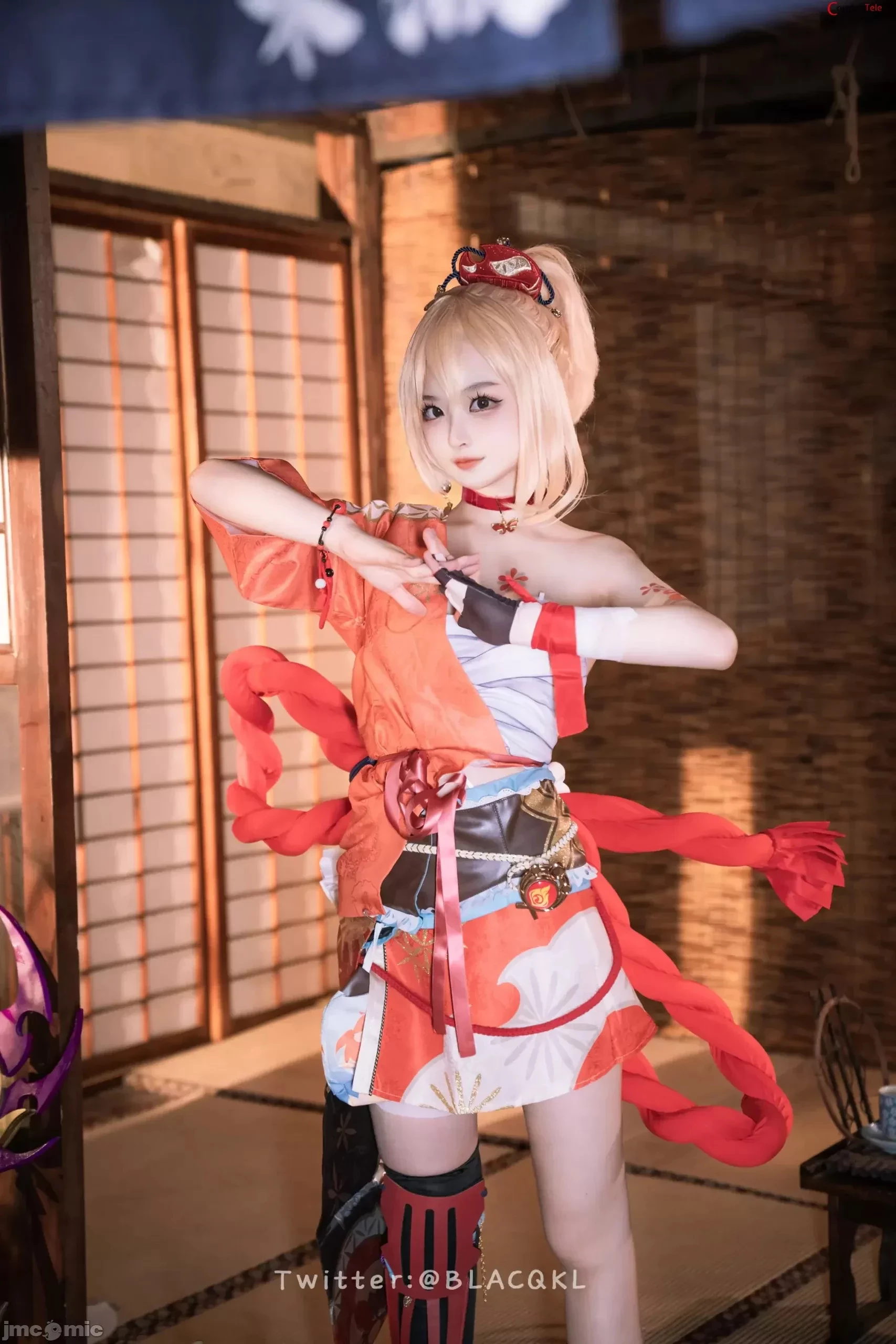 Blacqkl [白莉爱吃巧克力] cosplay Yoimiya – Genshin Impact [92P]