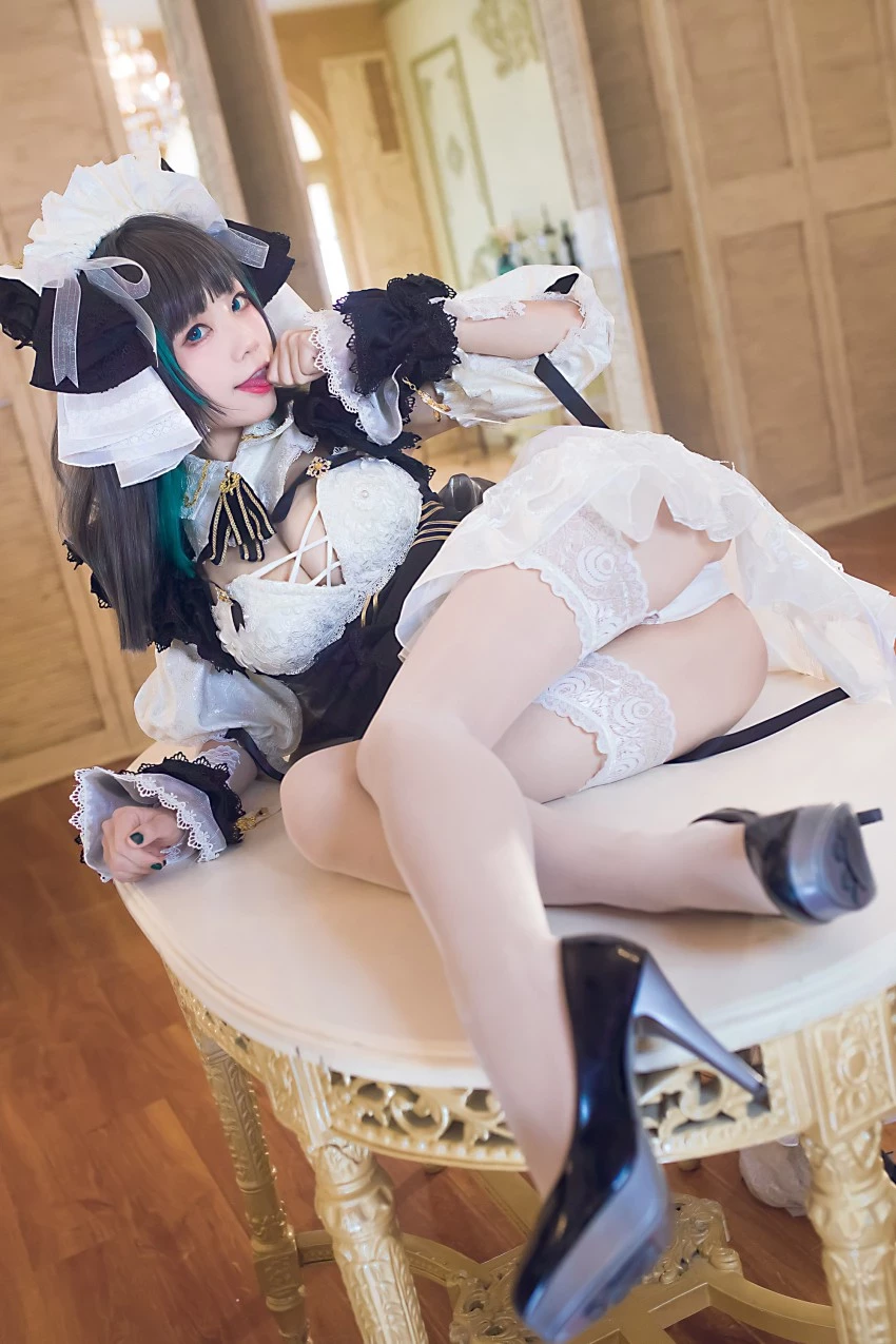 coser水淼aqua碧藍航線柴郡美腿Cosplay誘惑美圖 [9P]