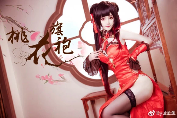 《約會大作戰》時崎狂三桃花旗袍Cosplay[CN：yui金魚] [9P]