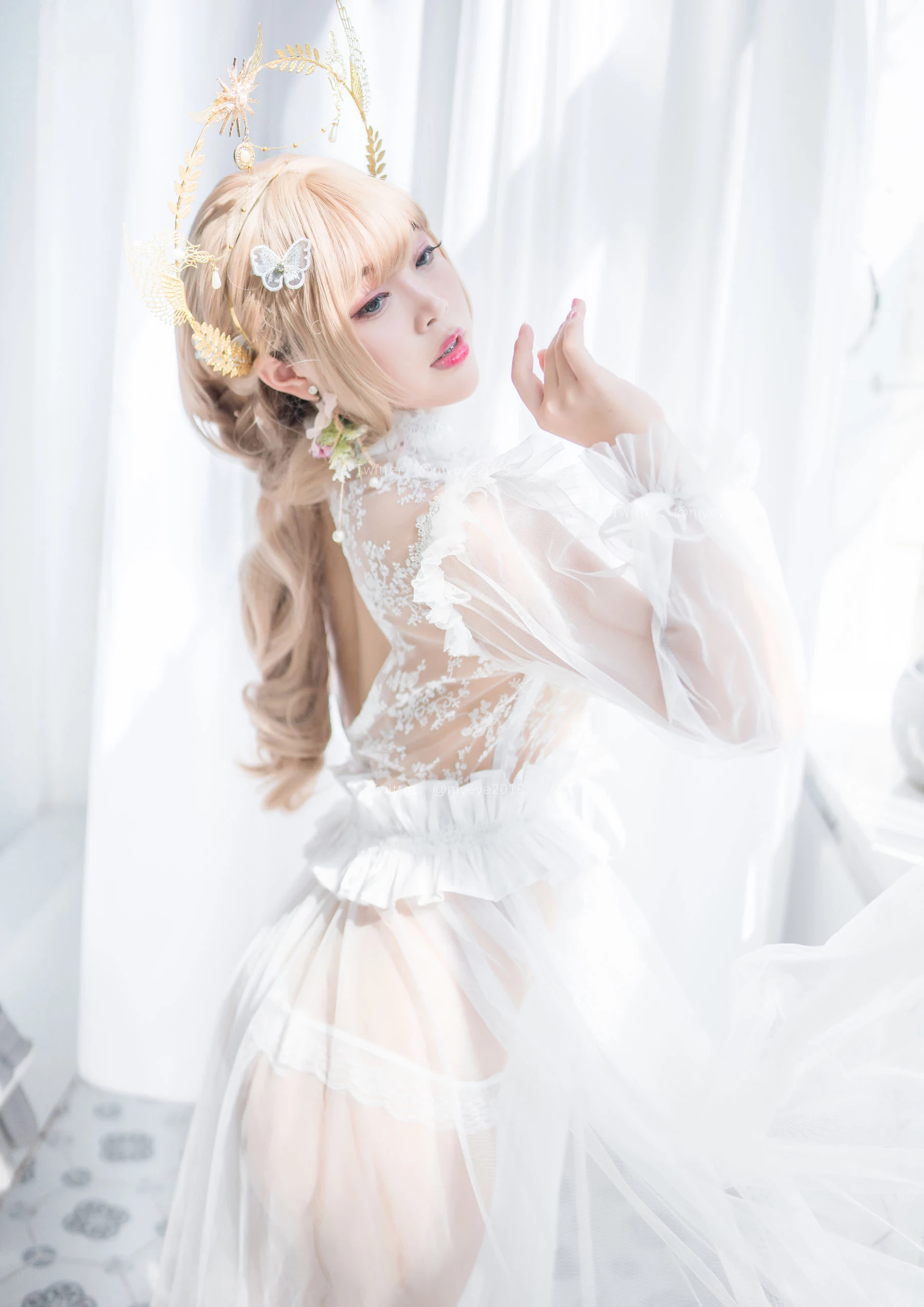 [Cosplay] 萌系小姐姐-白燁珍珠花嫁 [62P]