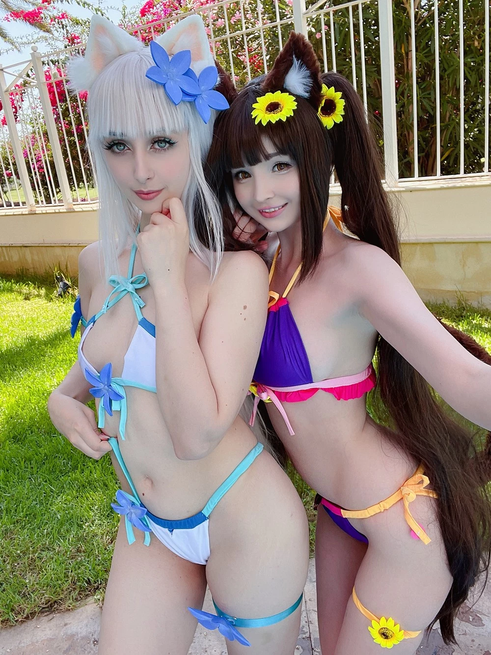 Hidori Rose & Gumiho - Nekopara Chocola x Vanilla swimsuit collab