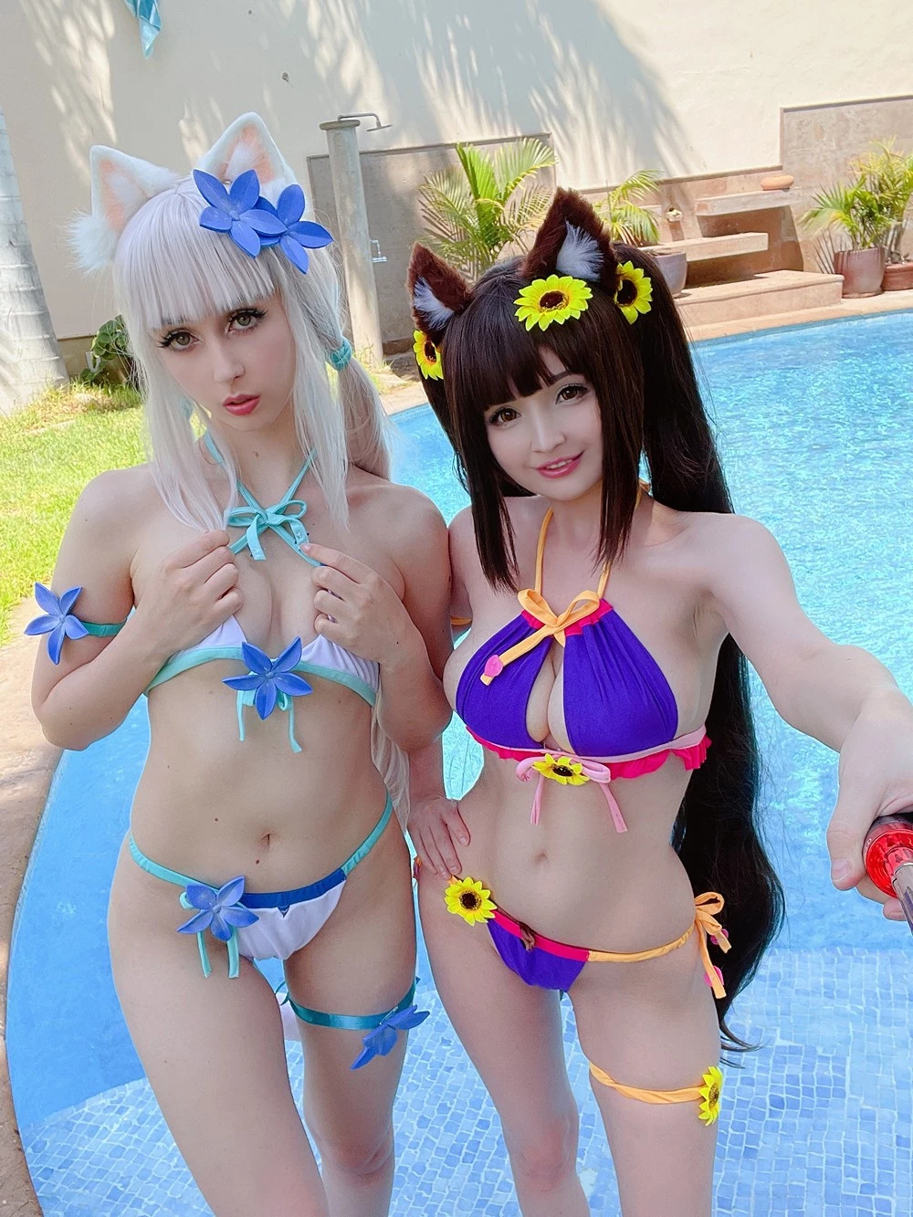 Hidori Rose & Gumiho - Nekopara Chocola x Vanilla swimsuit collab