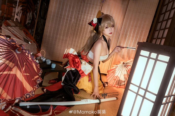 碧藍航線 讓巴爾和服cos 舶刀Première neige Momoko葵葵 [9P]