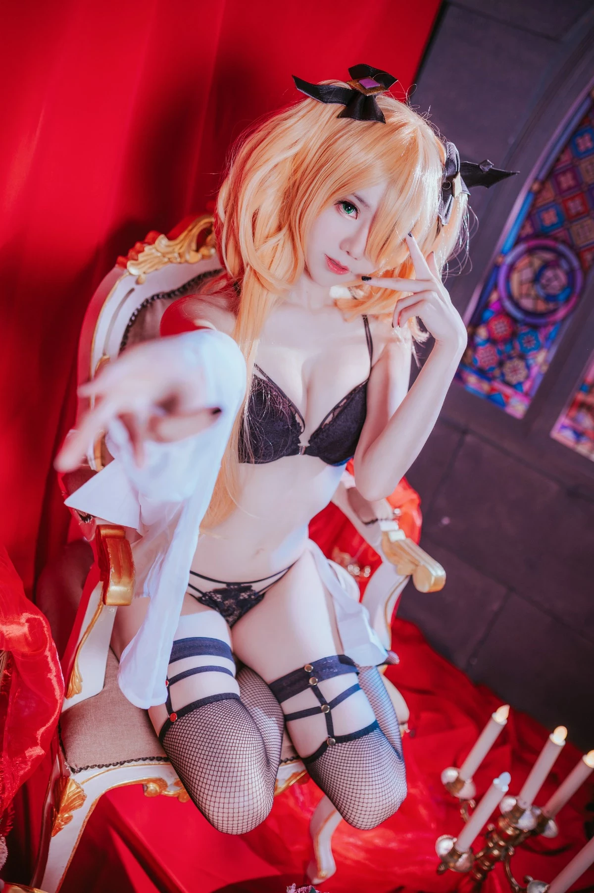 Cosplay Sally多啦雪 Fischl Gothic Lingerie