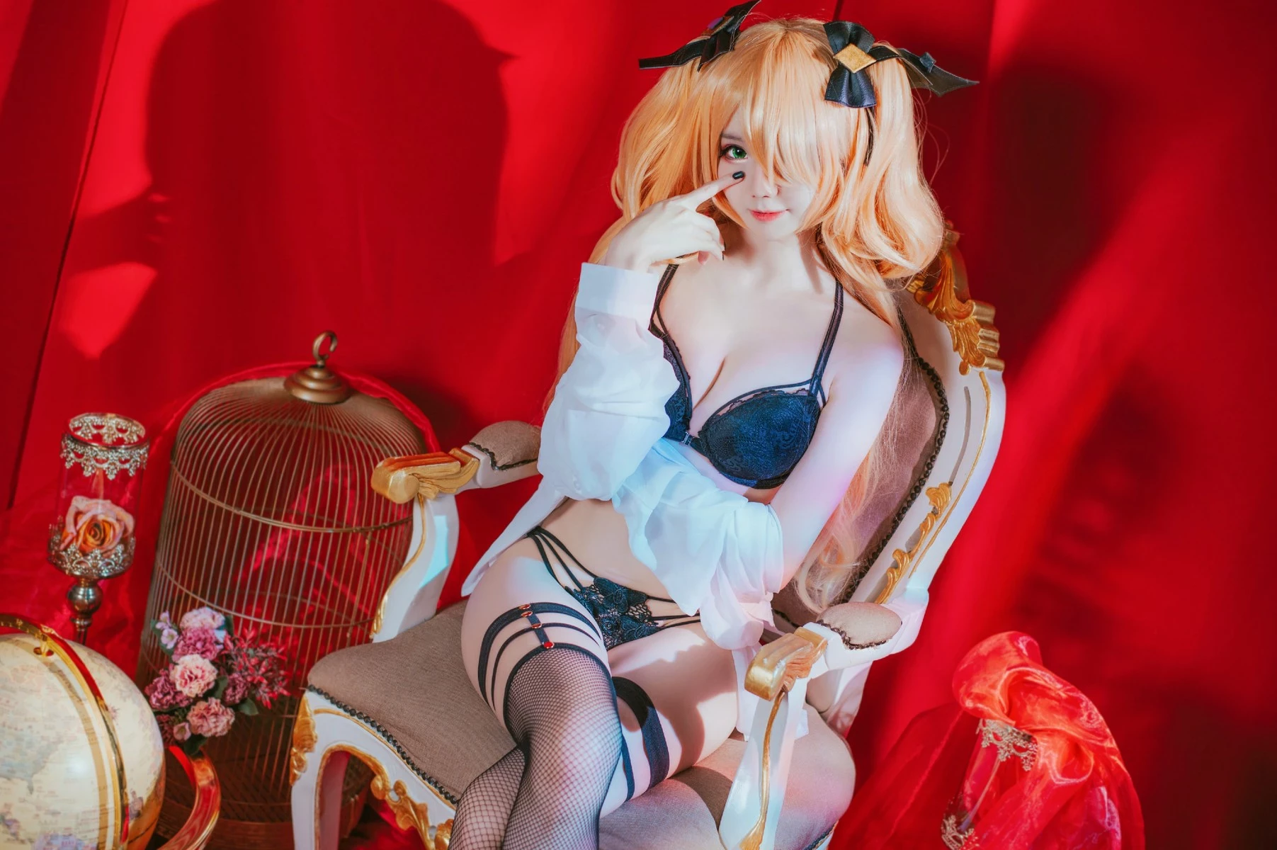 Cosplay Sally多啦雪 Fischl Gothic Lingerie