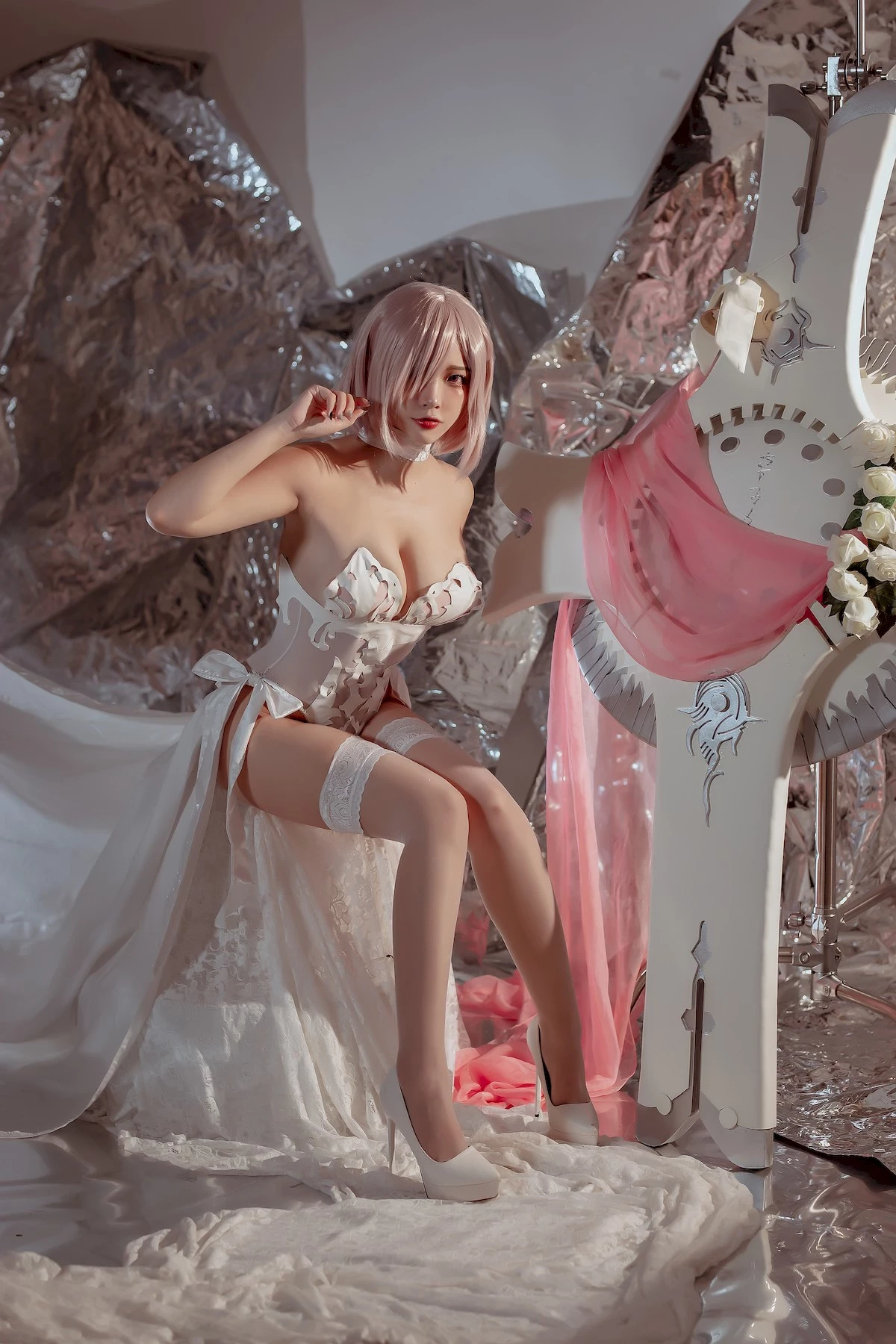 二佐Nisa Cosplay 瑪修婚紗