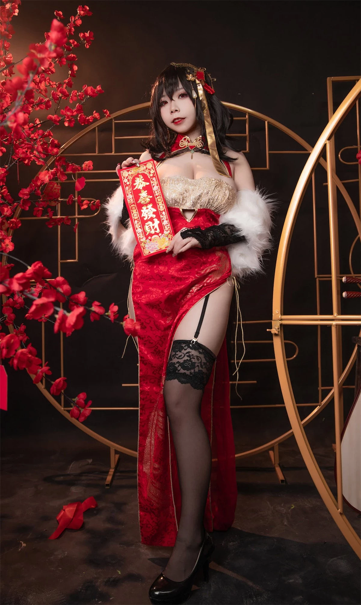 Cosplay 自閉顏球球 無顏小天使wy 碧藍航線 大鳳紅旗袍