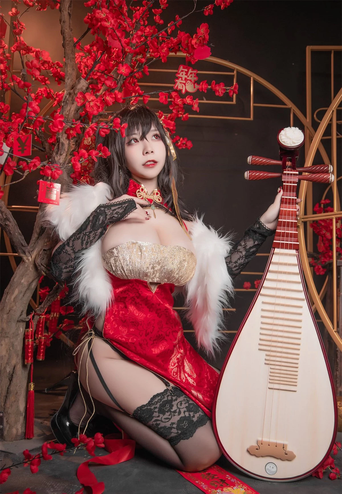 Cosplay 自閉顏球球 無顏小天使wy 碧藍航線 大鳳紅旗袍