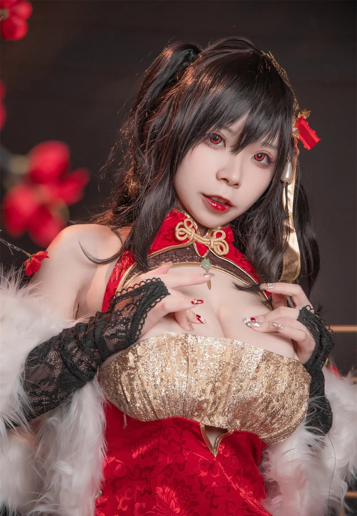 Cosplay 自閉顏球球 無顏小天使wy 碧藍航線 大鳳紅旗袍