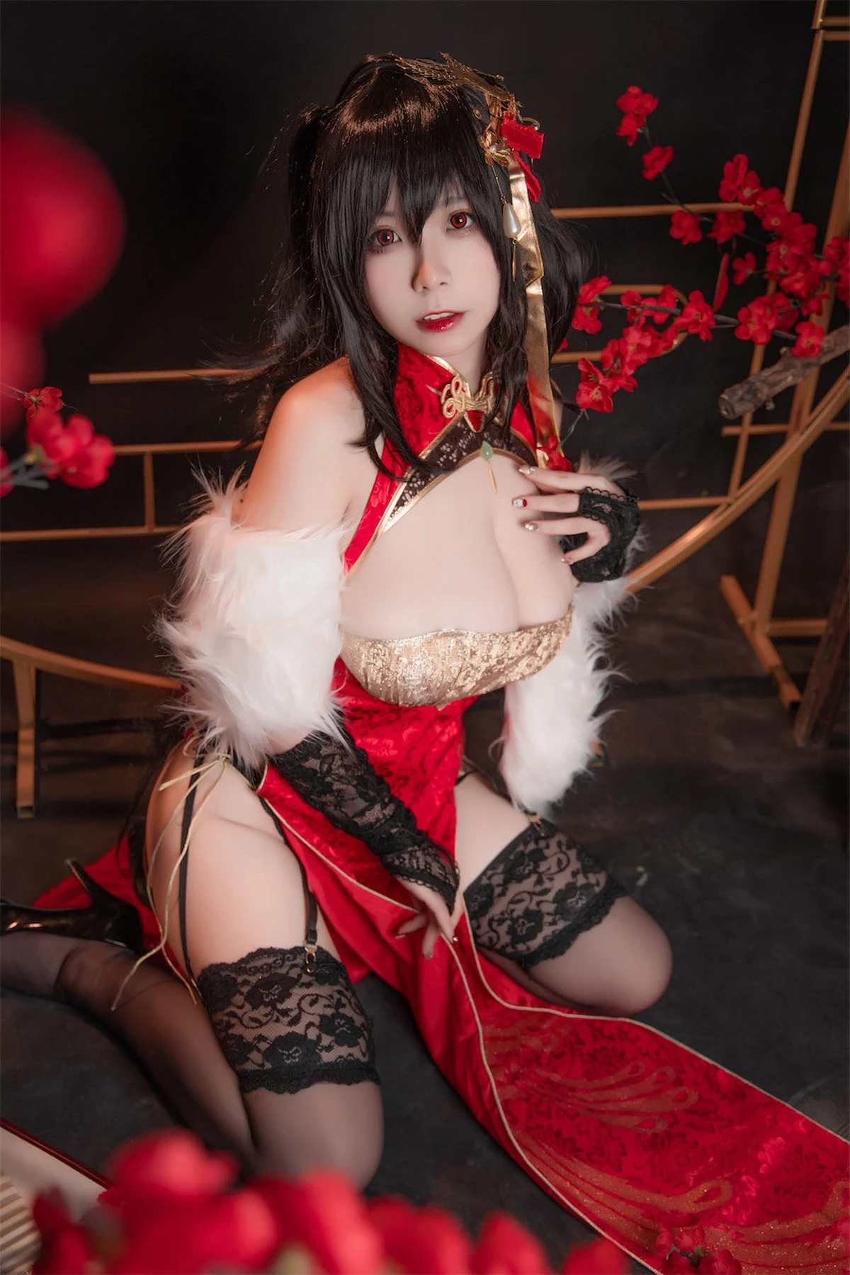 Cosplay 自閉顏球球 無顏小天使wy 碧藍航線 大鳳紅旗袍