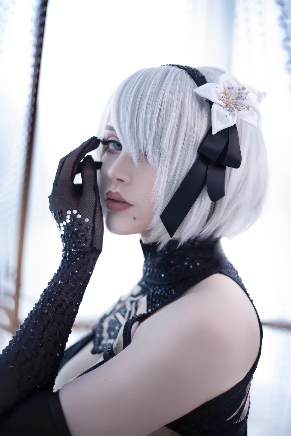 Cosplay Sayathefox 2B Black   White