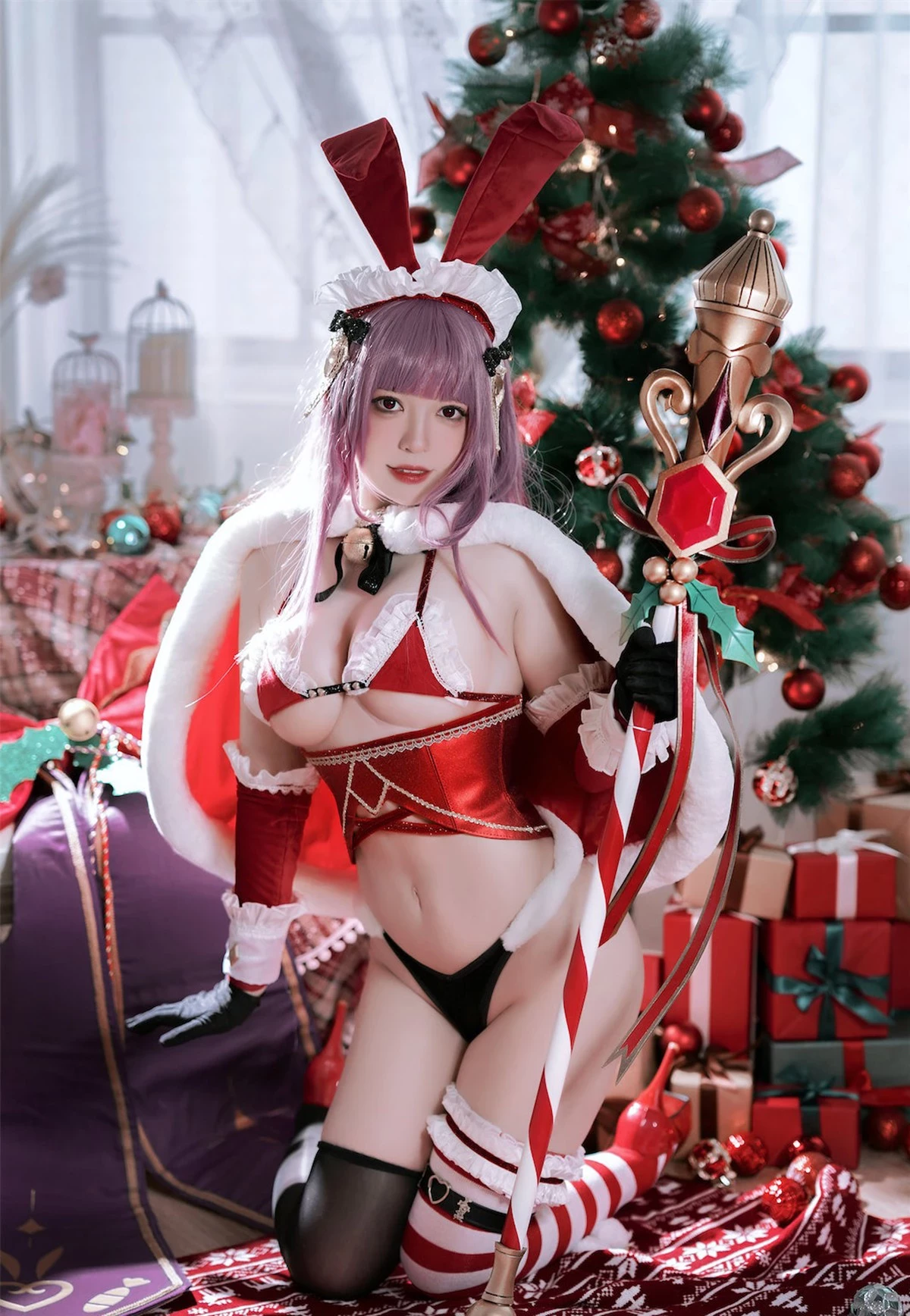 Cosplay 半半子 Christmas Bunny Aike