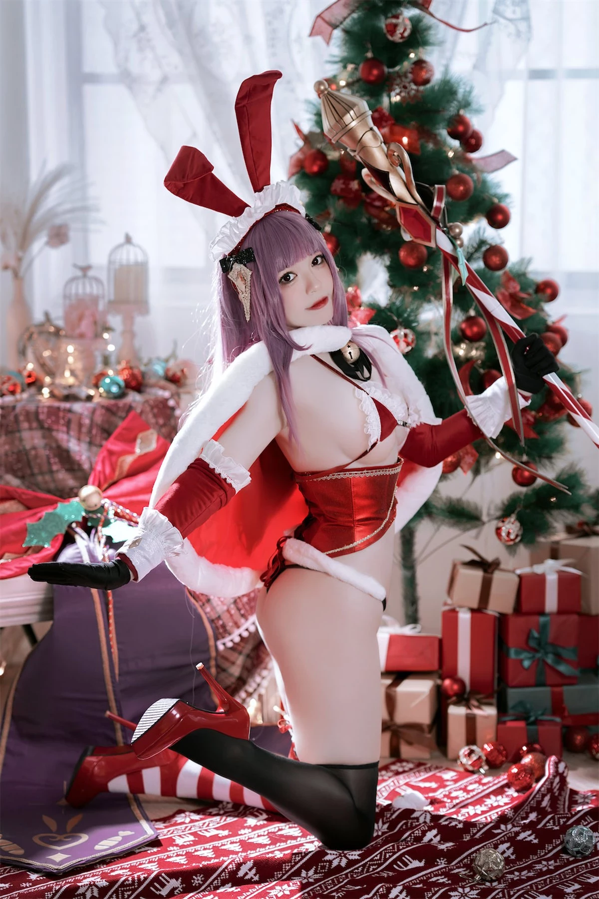 Cosplay 半半子 Christmas Bunny Aike