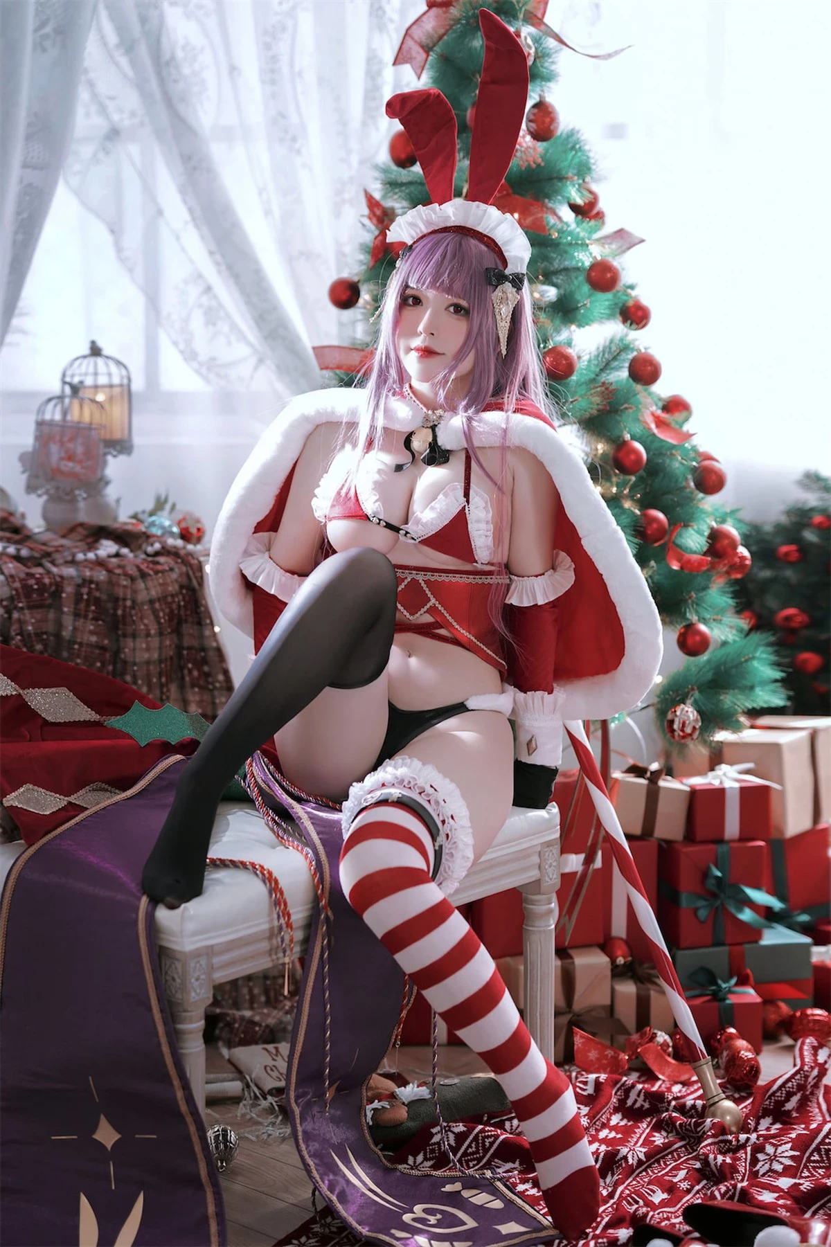 Cosplay 半半子 Christmas Bunny Aike