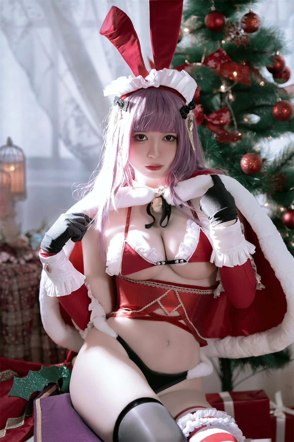 Cosplay 半半子 Christmas Bunny Aike